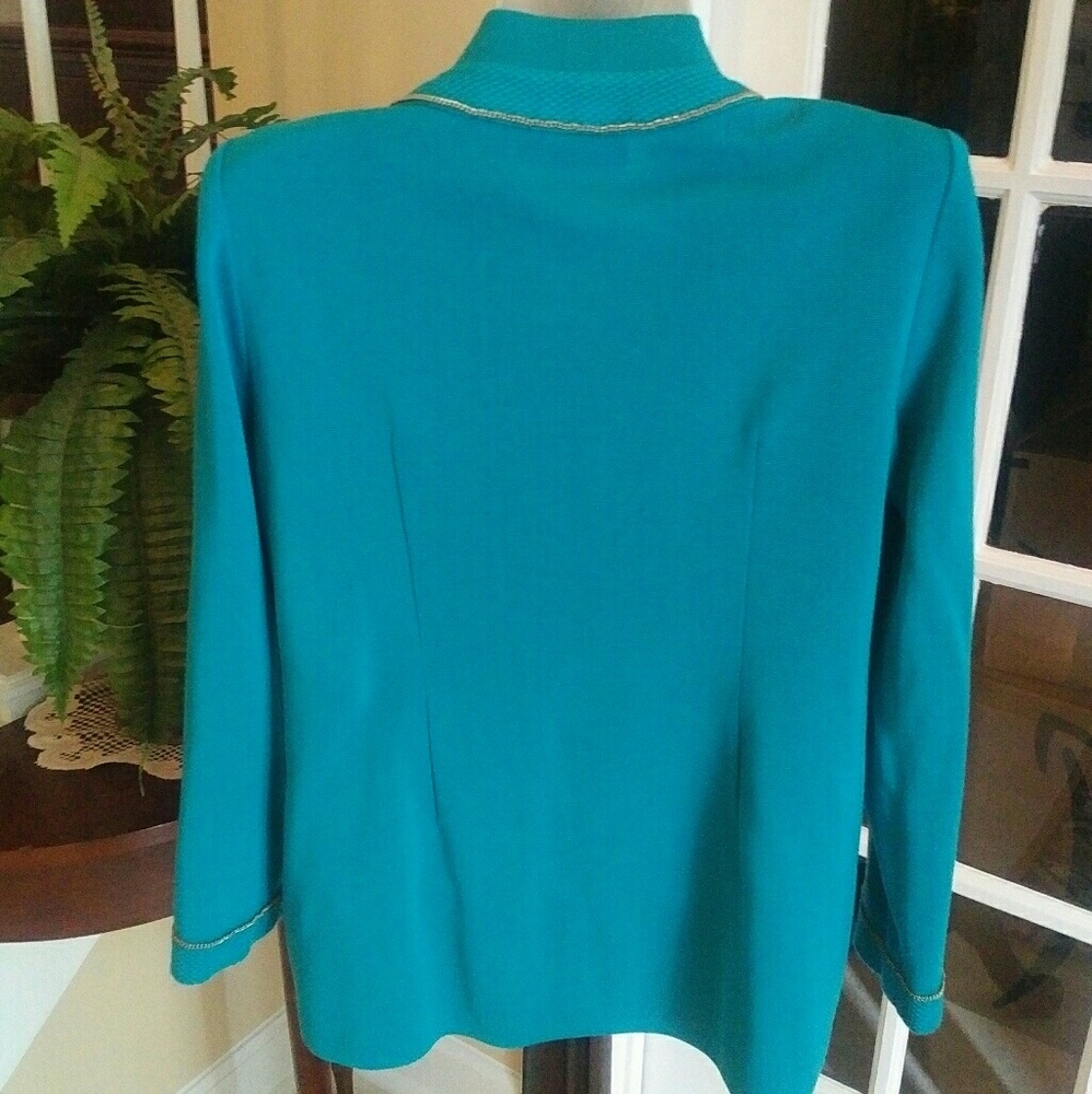 Fabulous Misook Jacket Gold Chain Trim Like New M - Picture 4 of 8